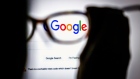A link to Google's proposal to a workable news code on the company's homepage, arranged on a desktop computer in Sydney, Australia, on Friday, Jan. 22, 2021. Google threatened to disable its search engine in Australia if it’s forced to pay local publishers for news, a dramatic escalation of a months-long standoff with the government. Photographer: David Gray/Bloomberg