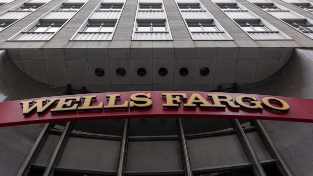 Signage at a Wells Fargo bank branch in San Francisco, California, U.S., on Monday, July 12, 2021. Wells Fargo & Co. is expected to release earnings figures on July 14.