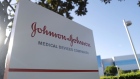 IRVINE, CALIFORNIA - AUGUST 26: A sign is posted at the Johnson & Johnson campus on August 26, 2019 in Irvine, California. A judge has ordered the company to pay $572 million in connection with the opioid crisis in Oklahoma. (Photo by Mario Tama/Getty Images) Photographer: Mario Tama/Getty Images North America