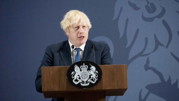 COVENTRY, ENGLAND - JULY 15: UK Prime Minister Boris Johnson delivers a speech on 'levelling up the country' as he visits the UK Battery Industrialisation Centre, on July 15, 2021 in Coventry, England. (Photo by David Rose - WPA Pool/Getty Images) Photographer: WPA Pool/Getty Images Europe