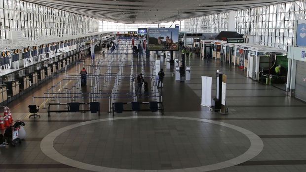 The passenger terminal at Arturo Merino Benitez International Airport in Santiago, Chile, on April 5, 2021.