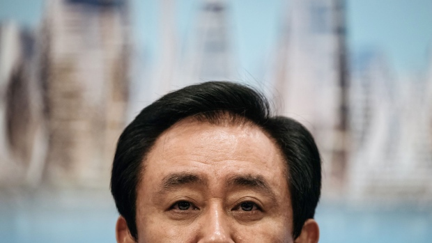 Billionaire Hui Ka Yan, chairman of China Evergrande Group, attends a news conference in Hong Kong, China, on Tuesday, March 28, 2017. China Evergrande reported a 51 percent decline in full-year profit as higher finance costs at the nation’s largest property developer overshadowed gains from record sales.