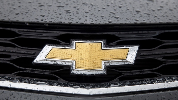 A Chevrolet logo on the grill of a vehicle at the Green Chevrolet dealership in East Moline, Illinois, U.S., on Monday, May 3, 2021. General Motors Co. is scheduled to release earnings figures on May 5. Photographer: Daniel Acker/Bloomberg