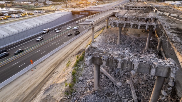A section of Interstate 70 demolished as part of the Central 70 project in Denver, Colorado. Photographer: Michael Ciaglo/Bloomberg