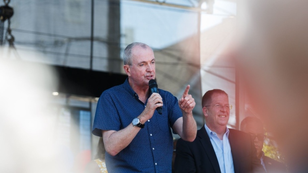 Phil Murphy, New Jersey's governor, speaks during a 'Get Out The Vote' rally in Union City, New Jersey, U.S., on Saturday, June 5, 2021. The 2021 New Jersey gubernatorial election will take place on November 2, 2021, to elect the governor of New Jersey. The primaries will be held on June 8.