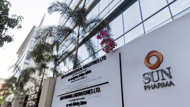 Signage is displayed at the Sun Pharmaceutical Industries Ltd. headquarters in Mumbai, India, on Thursday, May 2, 2019. Sun Pharma is scouting for a partner in China to help it win a larger piece of the world's second-largest drug market, where the government is on a mission to drive down healthcare costs. Photographer: Kanishka Sonthalia/Bloomberg