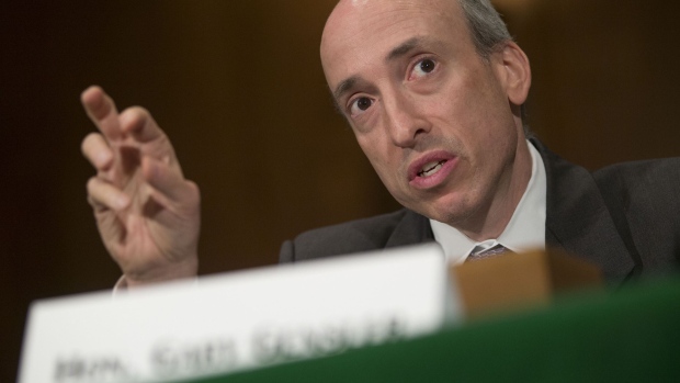 Gary Gensler, chairman of the Commodity Futures Trading Commission (CFTC), speaks during a Senate Banking Committee hearing in Washington, D.C., U.S., on Tuesday, July 30, 2013.