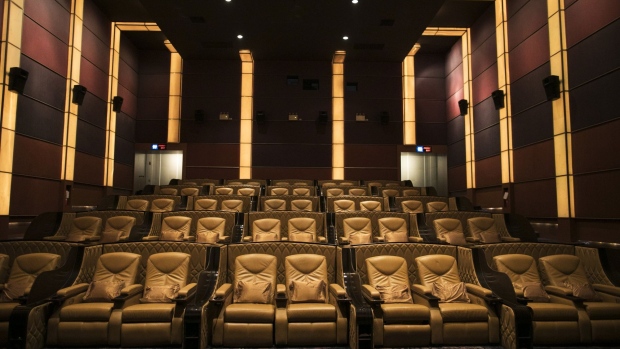 Seats stand inside a theater at the Paragon Cineplex cinema, operated by Major Cineplex Group Pcl, in Bangkok, Thailand, on Saturday, May 11, 2019. Walt Disney Co.'s blockbuster "Avengers: Endgame" has turned Thailand's Major Cineplex Group into one of Asia's best-performing cinema stocks this year. Photographer: Brent Lewin/Bloomberg