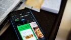 The Uber Eats application on a smartphone arranged in Dobbs Ferry, New York, U.S., on Saturday, Feb. 6, 2021. Uber Technologies is scheduled to release earnings figures on February 10. Photographer: Tiffany Hagler-Geard/Bloomberg