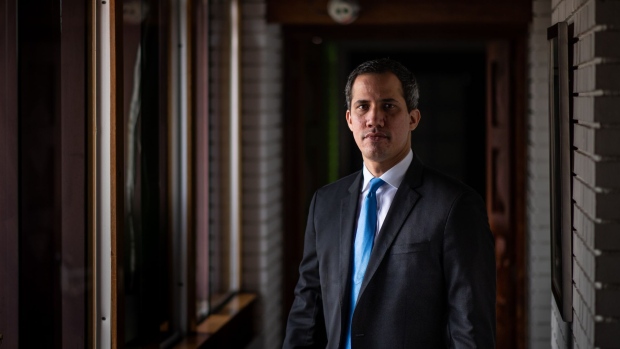 Juan Guaido, president of the National Assembly who swore himself as the leader of Venezuela, after a Bloomberg Television interview in Caracas, Venezuela, on Tuesday, June 8, 2021. Guaido discussed the acute dilemma now dividing their
