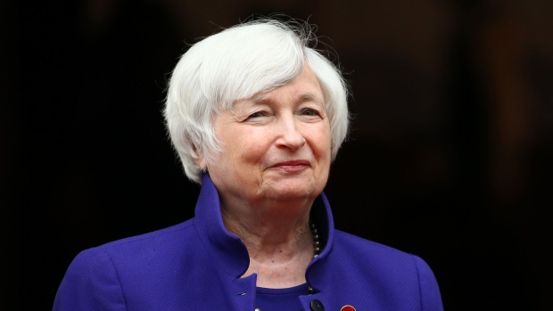 Janet Yellen, U.S. Treasury secretary, arrives on the first day of the Group of Seven Finance Ministers summit in London, U.K., on Friday, June 4, 2021. U.K. Chancellor Rishi Sunak will host G-7 finance ministers and central bank chiefs, ahead of the main summit next week.