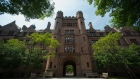 Vanderbilt Hall stands on the Yale University campus.
