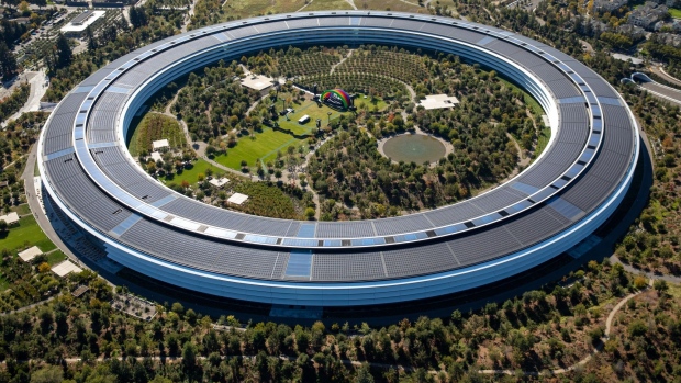 The Apple Park campus stands in this aerial photograph taken above Cupertino, California.