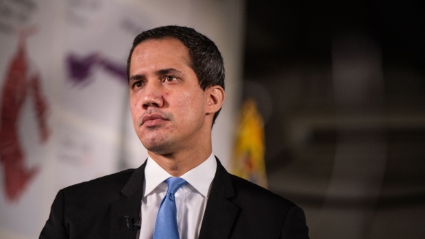 Juan Guaido, president of the National Assembly who swore himself as the leader of Venezuela, during a Bloomberg Television interview in Caracas, Venezuela, on Tuesday, June 8, 2021. Guaido discussed the acute dilemma now dividing their