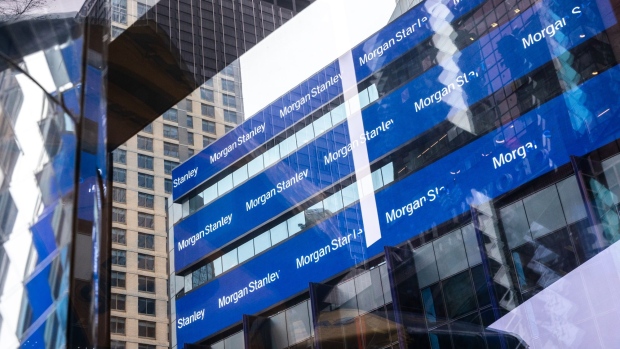Signage outside of Morgan Stanley headquarters in New York, U.S., on Friday, April 9, 2021. Morgan Stanley is scheduled to release earnings figures on April 16. Photographer: Jeenah Moon/Bloomberg