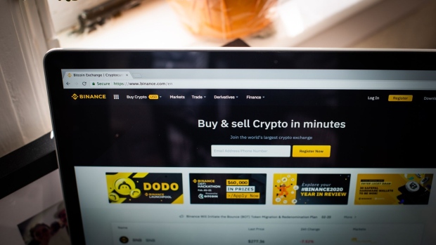 The Binance Exchange website on a laptop computer arranged in Dobbs Ferry, New York, U.S., on Saturday, Feb. 20, 2021. Bitcoin has been battered by negative comments this week, with long-time skeptic and now Treasury Secretary Janet Yellen saying at a New York Times conference on Monday that the token is an “extremely inefficient way of conducting transactions.”