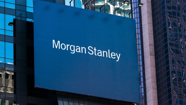 Morgan Stanley signage outside a building in New York, U.S., on Tuesday, April 14, 2021. Morgan Stanley is scheduled to release earnings figures on April 16. Photographer: Jeenah Moon/Bloomberg