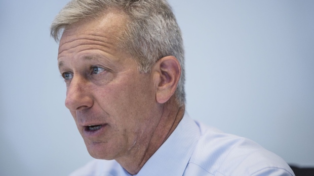 Lance Fritz, chief executive officer of Union Pacific Railroad Co., speaks during an interview in New York, U.S., on Wednesday, June 19, 2019. Fritz said customers are hesitant because of trade tensions with China.