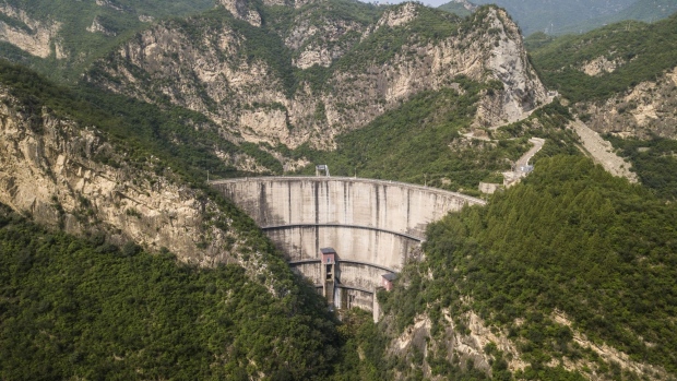 A disused concrete dam in Weizishui village in Beijing, China, on Friday, Aug. 6, 2021. As President Xi Jinping calls for greater environmental protection, officials in China are eager to demolish badly-planned dams and hydropower plants. Photographer: Gilles Sabrie/Bloomberg
