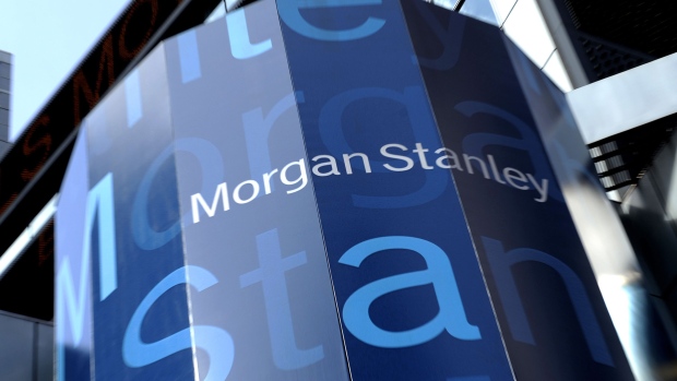 Morgan Stanley signage is displayed at their headquarters in New York, U.S.