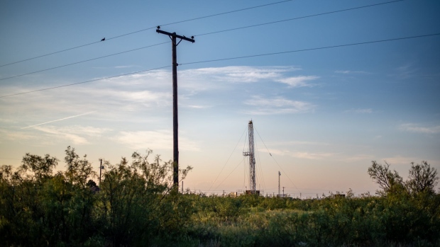 An inactive oil rig stands in Andrews, Texas, U.S., on Thursday, July 11, 2019. Local support for the project is strong, said Andrews County Judge Charlie Falcon, to establish a repository in the desert about 30 miles outside of town for as much as 40,000 metric tons of highly radioactive spent nuclear fuel and waste from power plants. Photographer: Sergio Flores/Bloomberg