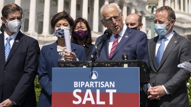 Bill Pascrell, a Democrat from New Jersey, speaks during a news conference announcing the State and Local Taxes (SALT) Caucus outside the U.S. Capitol in Washington, D.C., on April 15.