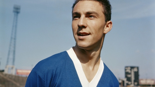 Jimmy Greaves of Chelsea FC poses for a portrait on 1st August 1957 at Stamford Bridge Stadium in London, Great Britain. (Photo by Don Morley/Getty Images)