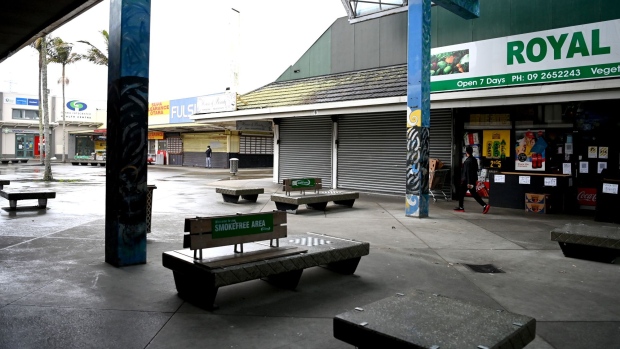 Closed shops amid lockdown restrictions in Auckland on Sept. 20.
