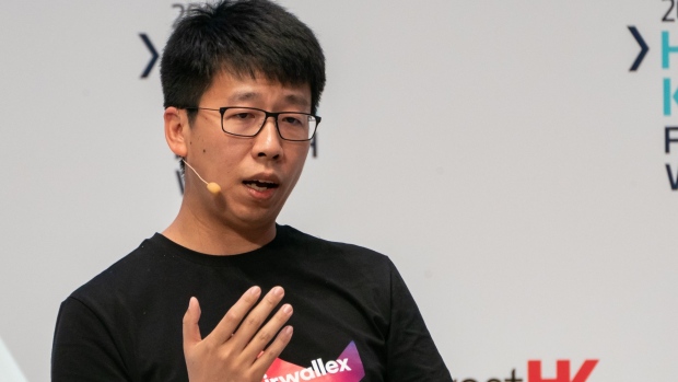 Jack Zhang, co-founder and chief executive officer of Airwallex Pty., speaks at a conference during the Hong Kong Fintech Week event in Hong Kong, China, on Wednesday, Oct. 31, 2018. The event runs through Nov. 2.