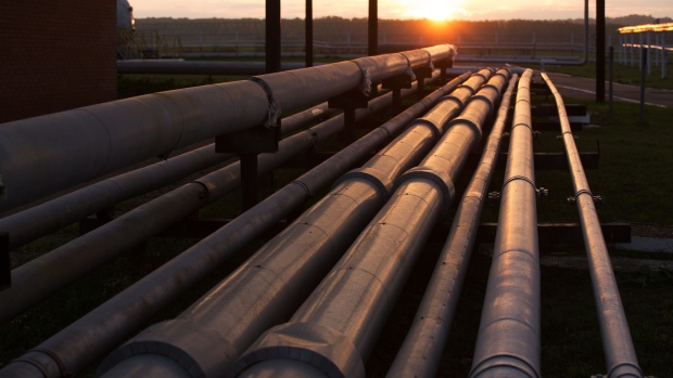 Pipework sits at an oil delivery point operated by Bashneft PAO in Sergeevka village, near Ufa, Russia.