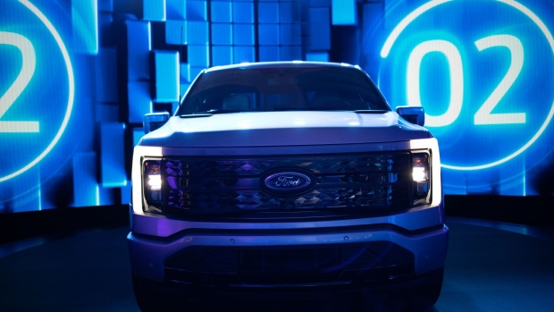 The all-electric Ford F-150 Lightning pickup truck.