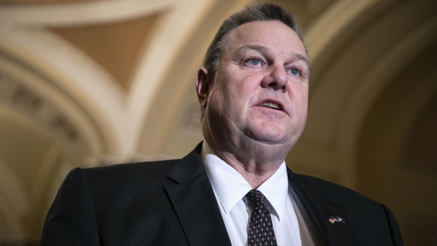 Senator Jon Tester, a Democrat from Montana, speaks during a news conference following a weekly policy luncheon on Capitol Hill in Washington, D.C., U.S., on Tuesday, Feb. 12, 2019. President Donald Trump is playing down the threat of a second partial government shutdown as Republicans in Congress clear a path for him to accept a deal on border security funding.