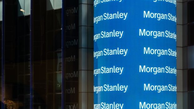 Signage outside Morgan Stanley headquarters in New York, U.S., on Tuesday, April 13, 2021. Morgan Stanley is scheduled to release earnings figures on April 16.