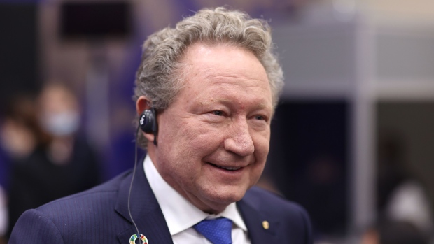 Andrew Forrest, chairman of Fortescue Metals Group Ltd., reacts during a panel session on day two of the St. Petersburg International Economic Forum (SPIEF) in St. Petersburg, Russia, on Thursday, June 3, 2021. President Vladimir Putin will host Russia’s flagship investor showcase as he seeks to demonstrate its stuttering economy is back to business as usual despite continuing risks from Covid-19 and new waves of western sanctions.