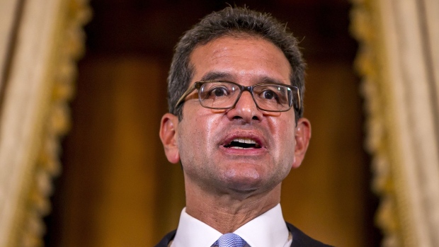 Pedro Pierluisi, nominee for Puerto Rico secretary of state, speaks during a news conference in San Juan, Puerto Rico, on Friday, Aug. 2, 2019. Puerto Rico's House voted in favor of the outgoing governor's chosen successor, Pedro Pierluisi, keeping his nomination alive for now. But confirmation by one of the island's two chambers will do little to ease uncertainty about who will become Puerto Rico's next governor when the current one -- forced out by weeks of massive street protests -- officially steps down at 5 p.m. Friday. Senate President Thomas Rivera Schatz delayed a discussion of Pierluisi's nomination until Monday.