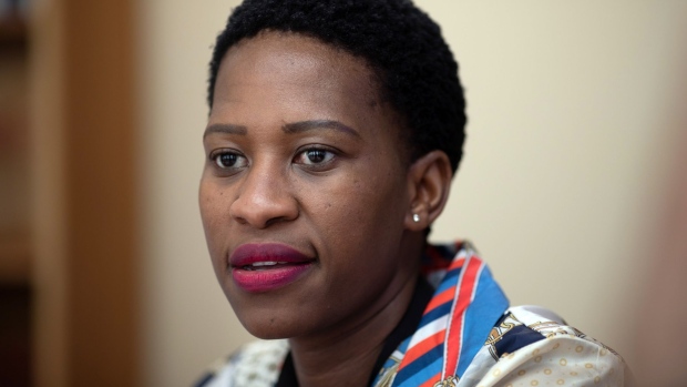 Tshepiso Moahloli, head of liability at the South African National Treasury, speaks during an interview in Cape Town, South Africa, on Wednesday, Feb. 26, 2020. Moody’s Investors Service in November gave Mboweni just under four months to come up with a credible plan to rein in government debt and get the economy growing.
