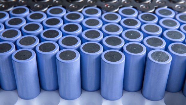 Cylindrical battery cells are tested in the U.K. Photographer: Bloomberg Creative Photos/Bloomberg Creative Collection
