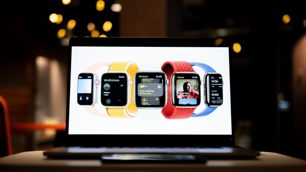 The new Apple Watch Series 7 is debuted during the California Streaming virtual product launch. Photographer: Jonathan Cherry/Bloomberg