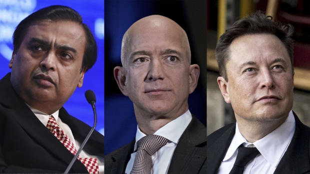 Mukesh Ambani, Jeff Bezos, Elon Musk