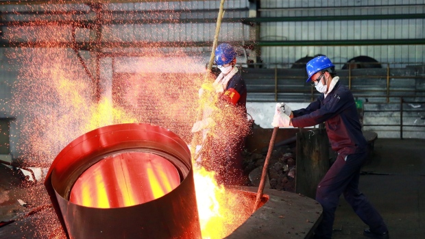 A smelter melting copper in Jinhua,Zhejiang, China on July 23rd, 2020. Photographer: TPG/Getty Images AsiaPac
