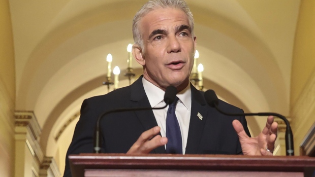Yair Lapid speaks at the U.S. Capitol in Washington, D.C., on Oct. 12.