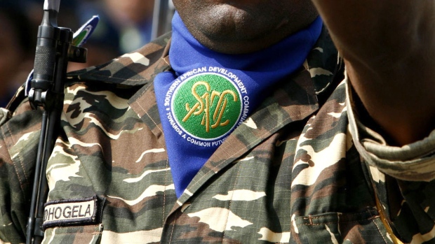 ZAMBIA - AUGUST 17: A soldier from the newly formed SADC peacekeeping force on parade in Lusaka, Zambia, on Friday, Aug.17, 2007. Leaders from 14 southern African nations presided over the creation of a joint military force today, declaring it ready for deployment in peacekeeping operations on the continent. (Photo by Peter Bauermeister/Bloomberg via Getty Images) Photographer: Bloomberg/Bloomberg