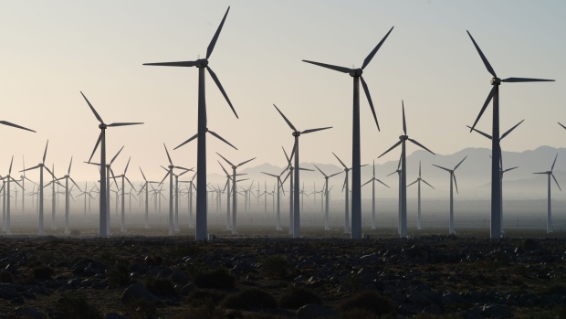 Wind turbines owned by NextEra Energy Inc., in Whitewater, California, U.S.
