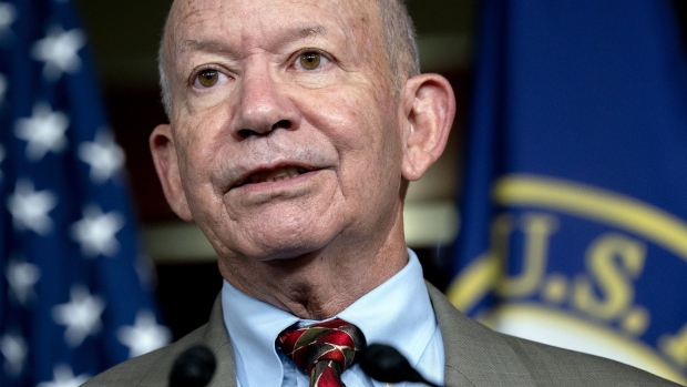 Representative Peter DeFazio, a Democrat from Oregon, speaks during a news conference at the U.S. Capitol in Washington, D.C., U.S., on Friday, July 30, 2021. The Senate is set to hold a second procedural vote on the $550 billion bipartisan infrastructure bill with the majority leader hoping to pass both the bipartisan infrastructure bill and a budget plan before the chamber goes on recess next week.
