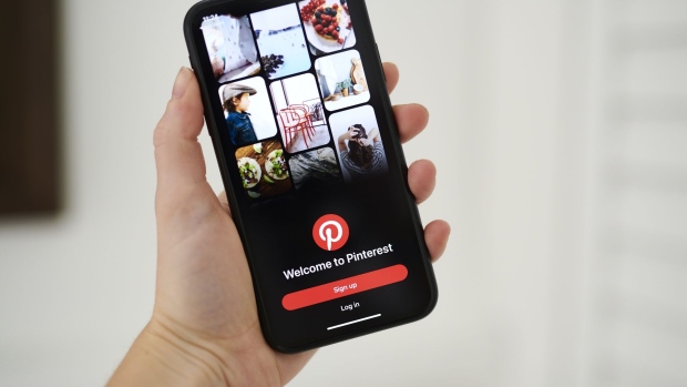 The Pinterest application on a smartphone arranged in Saint Thomas, Virgin Islands, U.S., on Friday, Jan. 29, 2021. Pinterest Inc. is scheduled to release earnings figures on February 4.