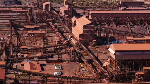The iron ore processing plant stands at the Sishen open cast mine, operated by Kumba Iron Ore Ltd., an iron ore-producing unit of Anglo American Plc, in Sishen, South Africa, on Tuesday, May 22, 2018. Kumba Iron Ore may diversify into other minerals such as manganese and coal as Africa’s top miner of the raw material seeks opportunities for growth and to shield its business from price swings.