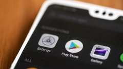 The icon for Google LLC's Play Store application, center, is displayed on a Huawei Technologies Co. P20 Pro smartphone in an arranged photograph taken in Hong Kong, China, on Monday, May 20, 2019. Top U.S. corporations from chipmakers to Google have frozen the supply of critical software and components to Huawei, complying with a Trump administration crackdown that threatens to choke off China's largest technology company.