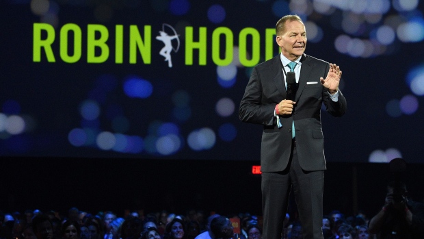 Paul Tudor Jones speaks onstage during the Robin Hood Benefit at Jacob Javits Center in New York on Oct. 20.