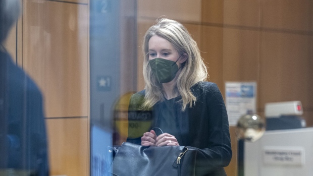 Elizabeth Holmes, founder of Theranos Inc., leaves federal court in San Jose, California, U.S., on Wednesday, Sept. 22, 2021. Holmes has pleaded not guilty but faces as long as 20 years in prison if convicted of fraud and conspiracy charges.