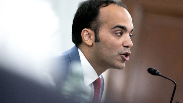 Rohit Chopra, commissioner of the Federal Trade Commission (FTC), speaks during a Senate Commerce, Science, and Transportation Committee hearing in Washington, D.C., U.S., on Tuesday, April 20, 2021. The hearing is to examine strengthening the FTC's authority to protect consumers.